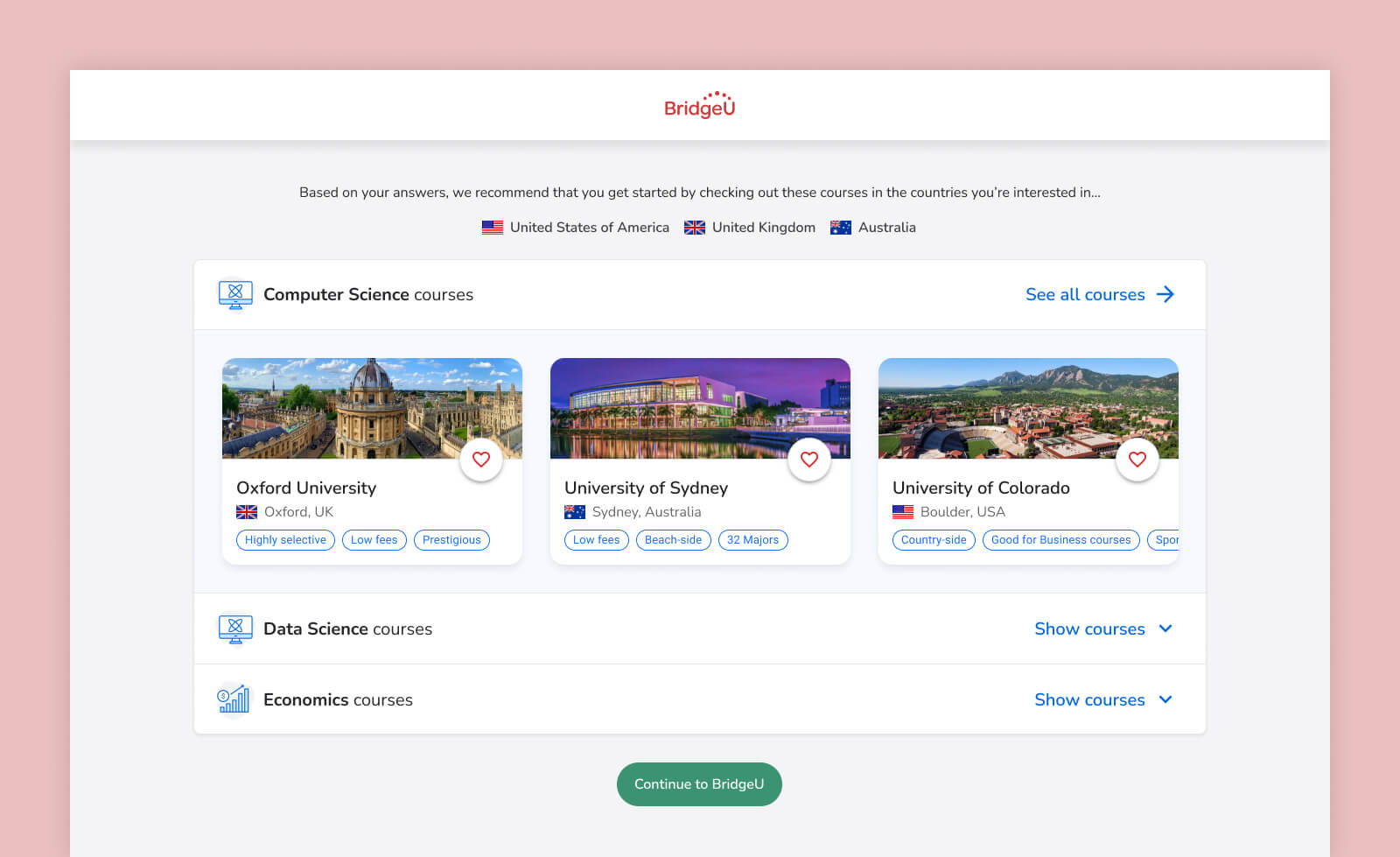 Final onboarding — personalised discovery