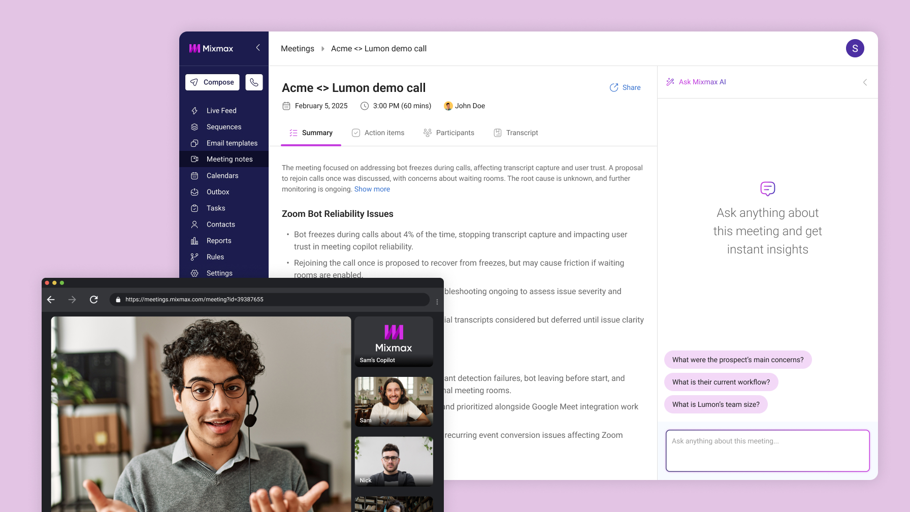 Designing an AI meeting copilot for sales teams